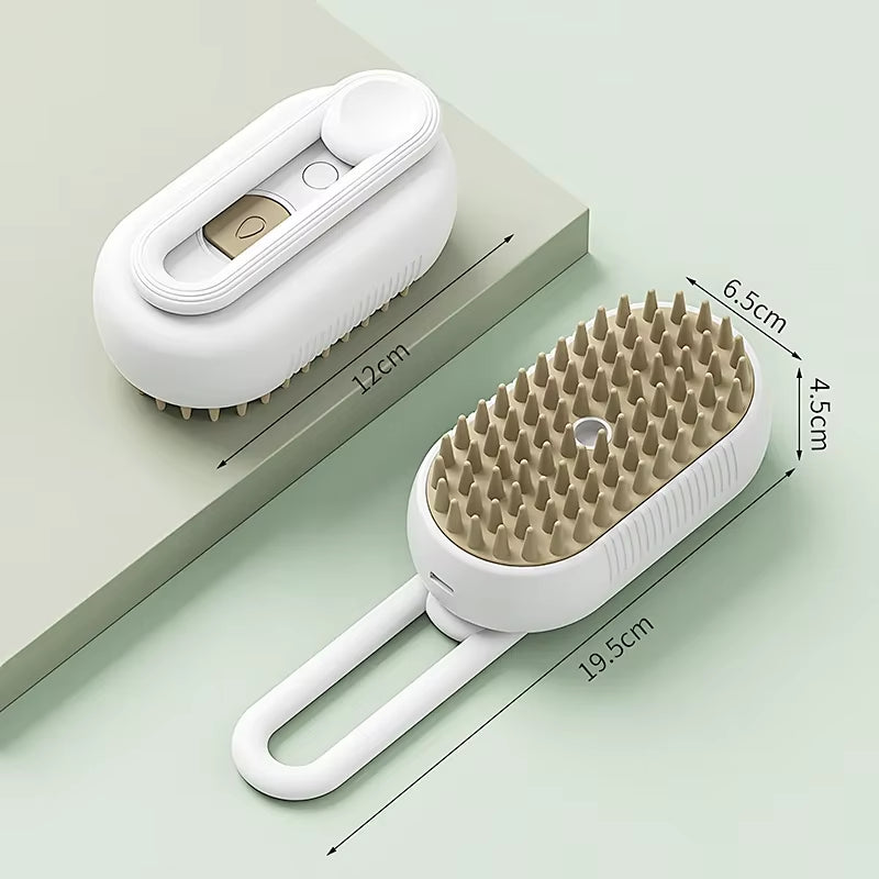 Electric Pet Steam Brush for Cats - Grooming and Hair Removal Vaporizer with Massage Function