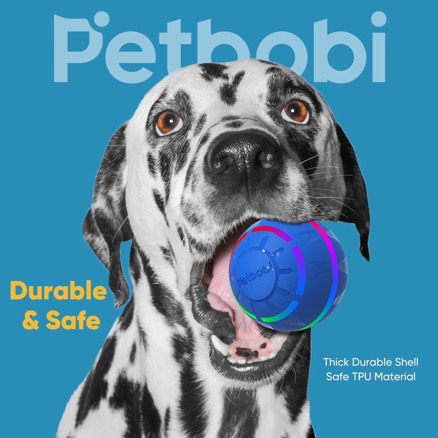 Interactive LED Dog Ball - Rechargeable Active Toy for Medium to Large Dogs, Features Flashing Lights and Movement