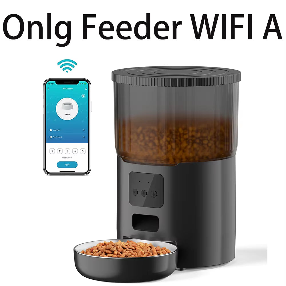 4L Smart Pet Feeder with Tuya WiFi Connectivity and 2L Automatic Drinking Fountain for Dogs and Cats