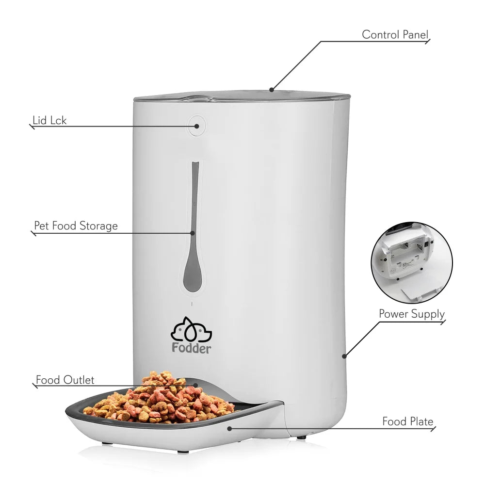SLAPF30 - Intelligent Automatic Pet Food Dispenser with Digital Features and Voice Message Playback
