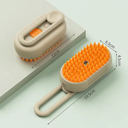 Electric Pet Steam Brush for Cats - Grooming and Hair Removal Vaporizer with Massage Function