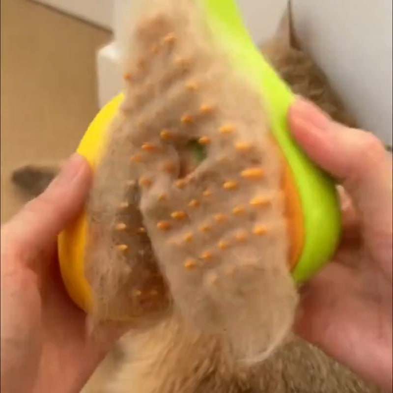 Rechargeable Hot Steam Grooming Brush for Cats and Dogs - Effortless Shedding Hair Spray Solution